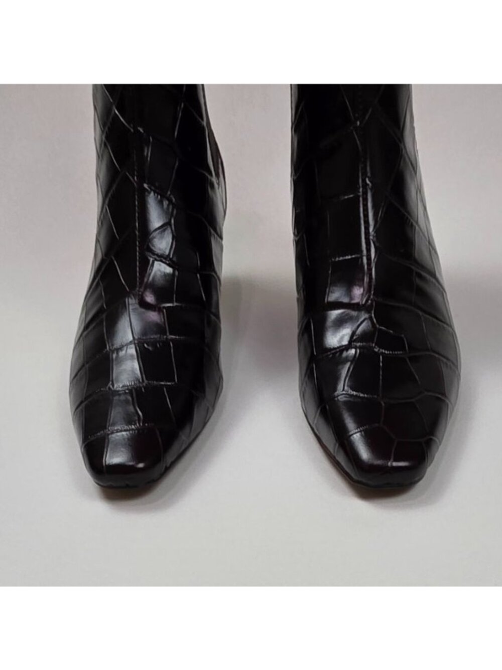 Madewell The Dimes Chelsea Boot Croc-Stamped Leather Women 7M Coffee Bean Brown - Picture 8 of 16